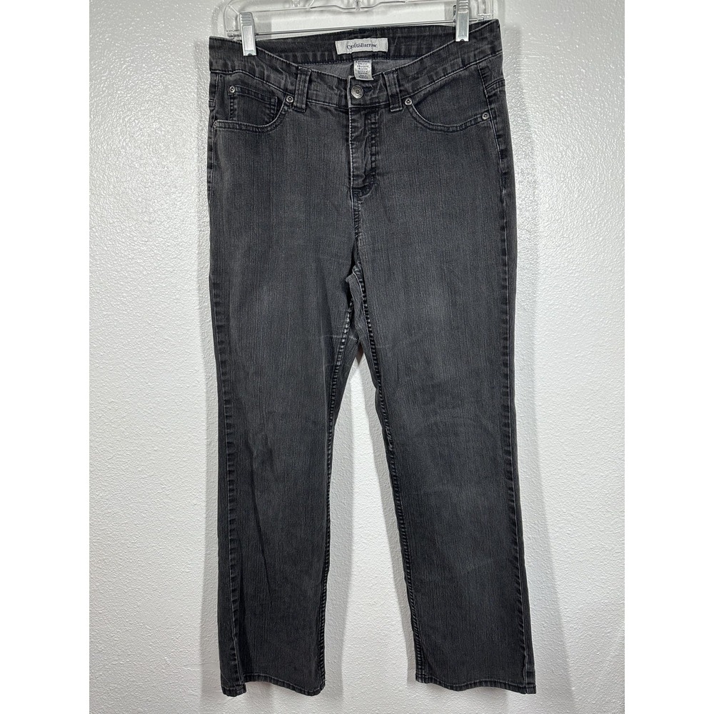 Croft & Barrow‎ Jeans Womens 6 Gray Stretch Straight Leg Denim 5-Pocket Zip Fly